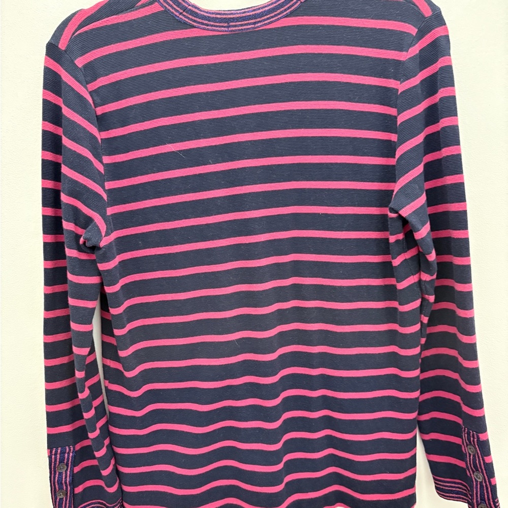 J. Crew Navy and Hot Pink Striped V-Neck Cardigan - Picture 3 of 5